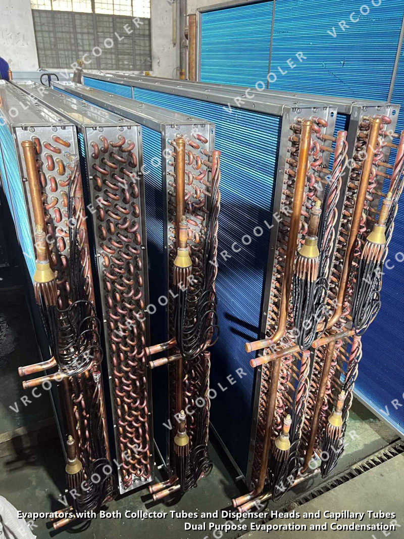 Evaporators with Both Collector Tubes and Dispenser Heads and Capillary Tubes