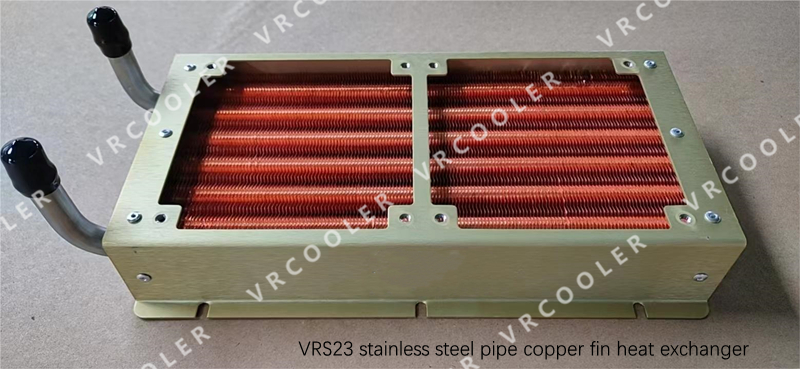 VRS23 stainless steel pipe copper fin heat exchanger