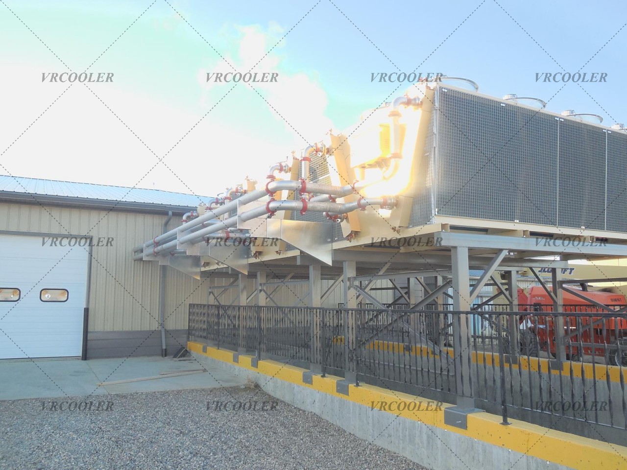 Well-Installed Dry Cooler System with Protective Net for Canada Power Plant