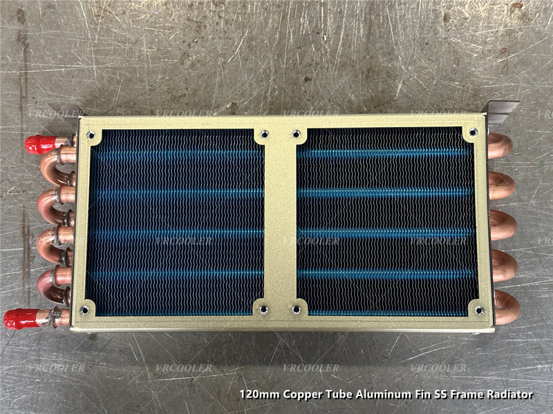 120mm Copper Tube Aluminum Fin SS Frame Radiator 2