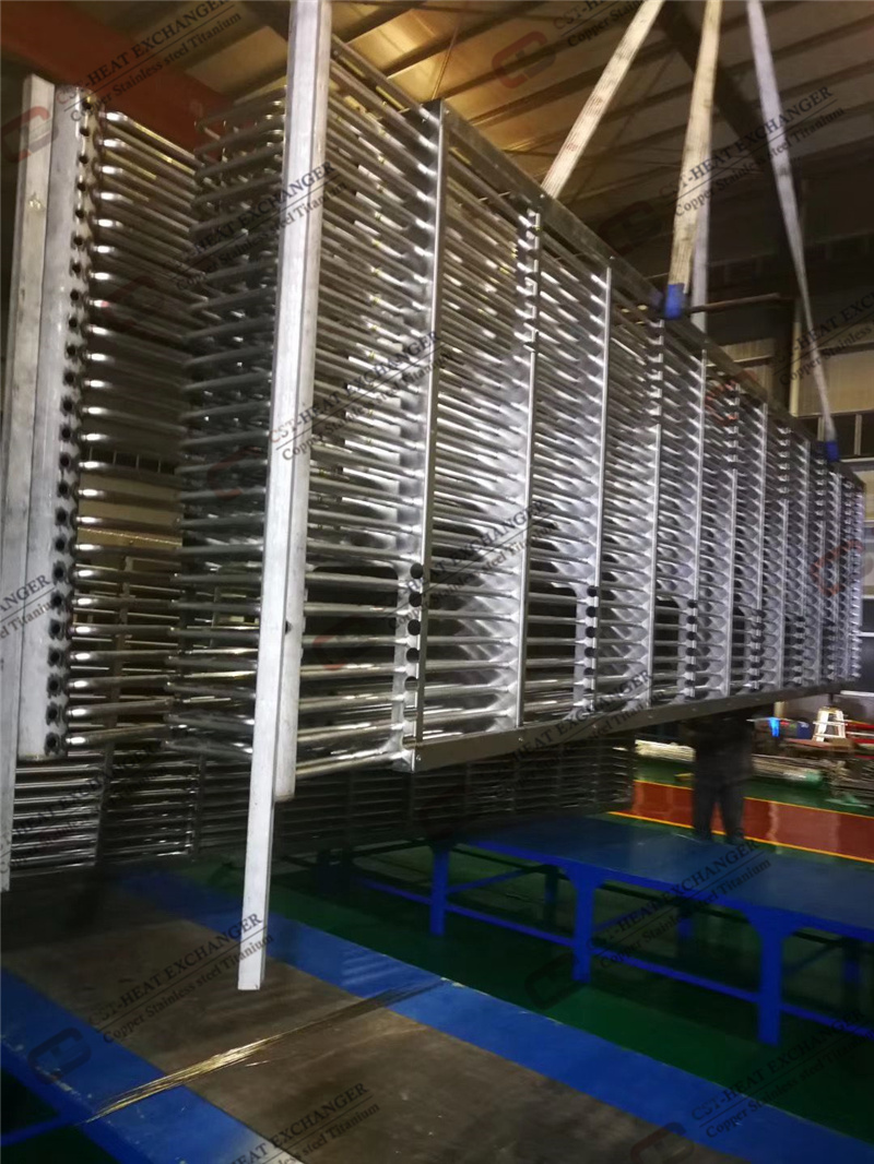 stainless steel heat exchangers for a cooling tunnel for the food industry