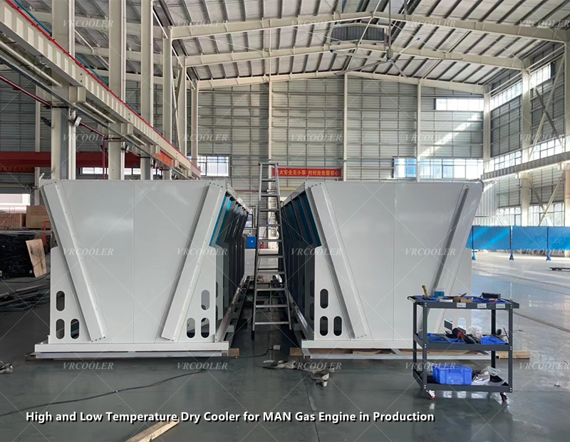 High and Low Temperature Dry Cooler for MAN Gas Engine in Production 2