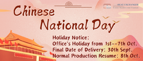 CHINESE NATIONAL DAY HOLIDAY NOTICE