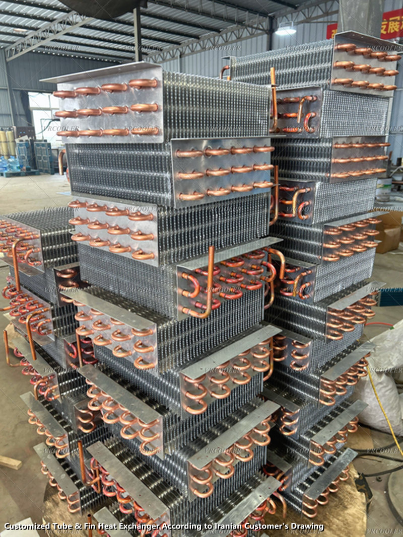 Customized Tube & Fin Heat Exchanger According To Iranian Customer's Drawing