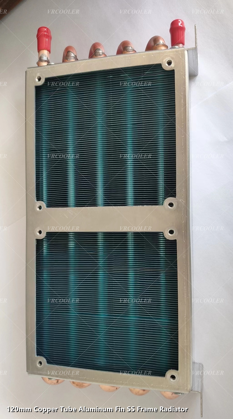 120mm Copper Tube Aluminum Fin SS Frame Radiator 6