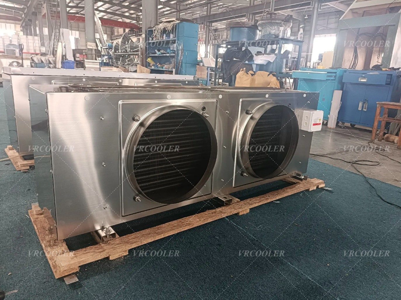 Stainless Steel Ammonia Blast Evaporators for Seafood Plants with Salt Exposure