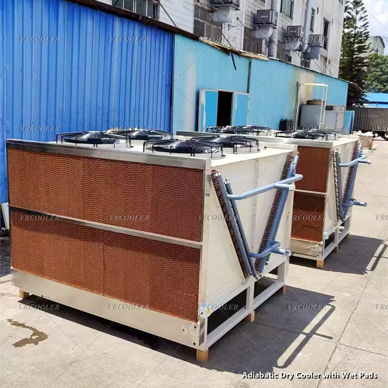 Adiabatic Dry Cooler with Wet Pads