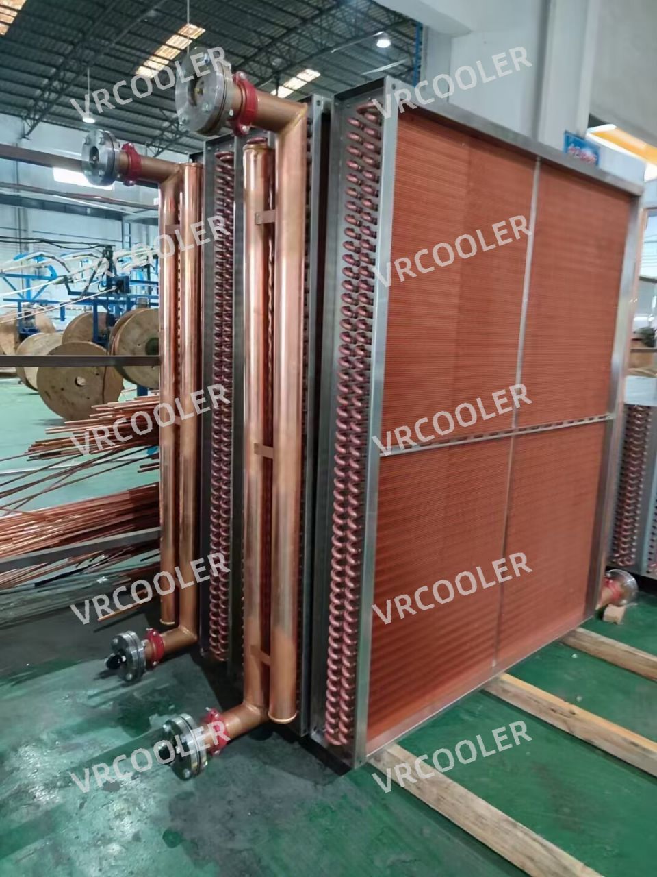 What is the temperature range and pressure range of the tube and fin heat exchanger?