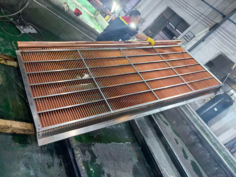 Bare Copper Tube Heat Exchanger in Production