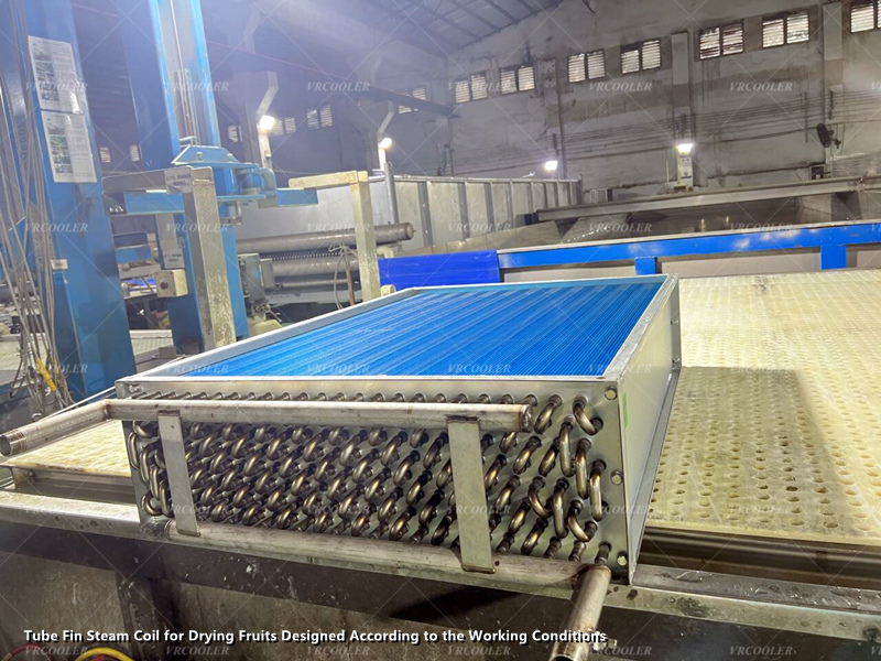 Tube Fin Steam Coil for Drying Fruits Designed According to the Working Conditions