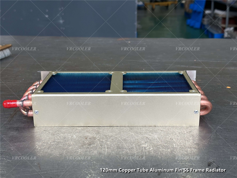 120mm Copper Tube Aluminum Fin SS Frame Radiator 7
