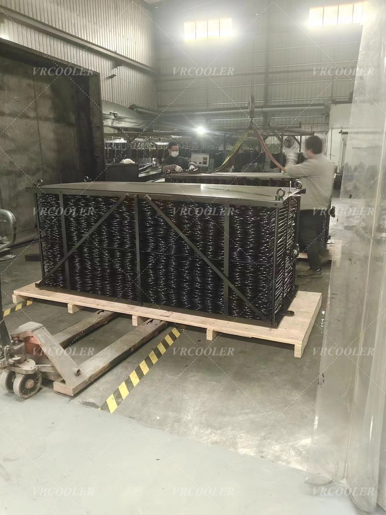 heat exchanger used in a combine in a mine for extracting potash