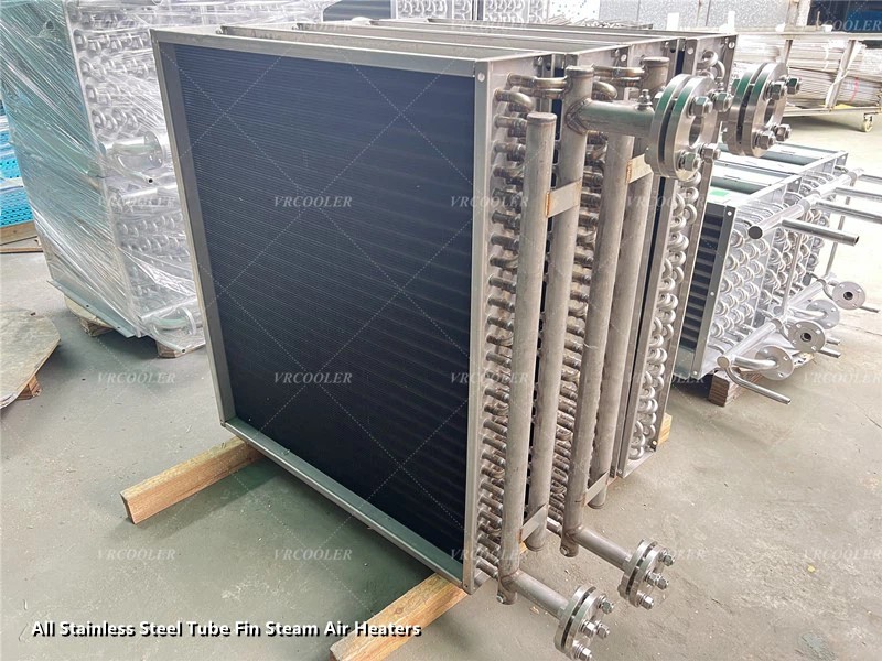 How does a steam-to-air heat exchanger work in food drying?