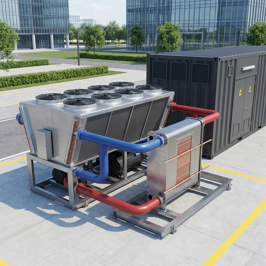 Dry Cooler with Plate Heat Exchanger for Crypto Mining