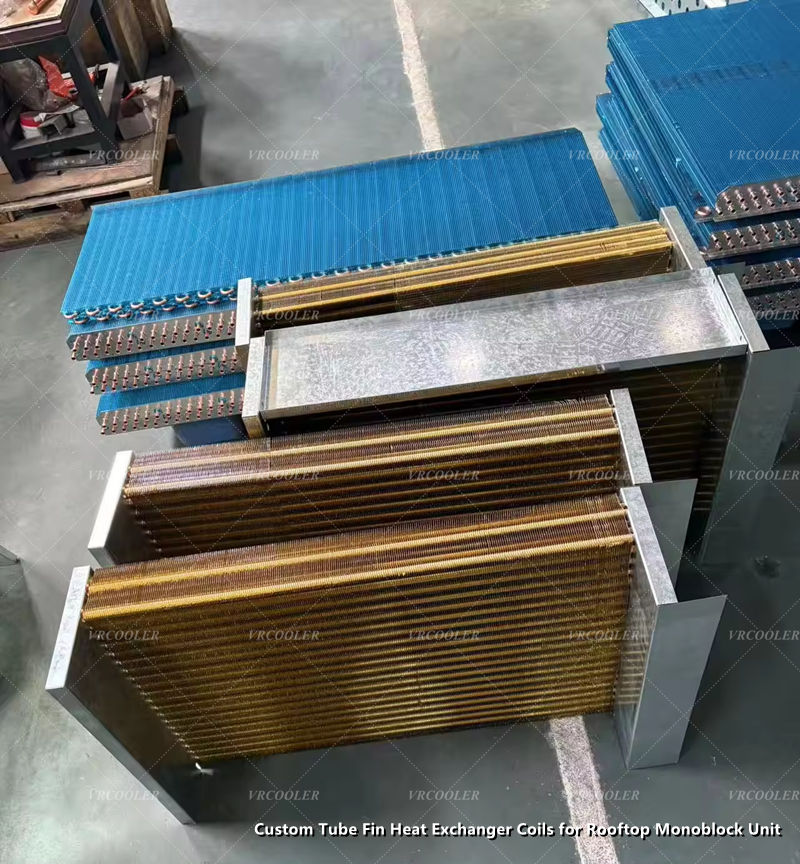 Custom Tube Fin Heat Exchanger Coils for Rooftop Monoblock Unit.jpg