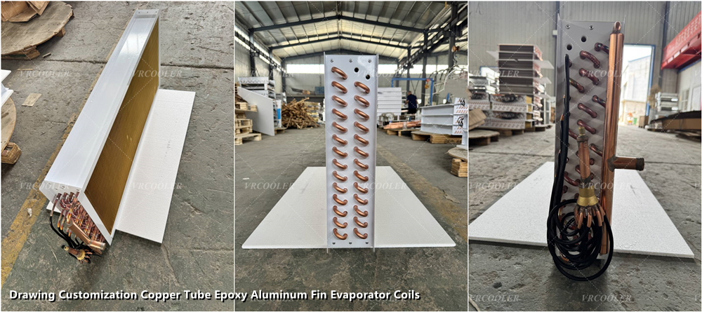 Drawing Customization Copper Tube Epoxy Aluminum Fin Evaporator Coils
