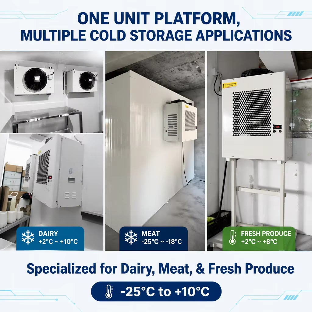 1HP to 5HP monoblock refrigeration unit model selection guide with R404A specifications